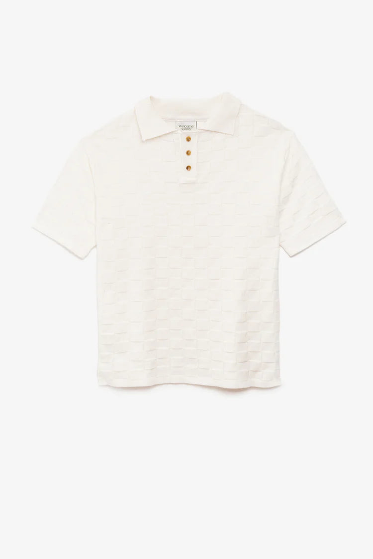 Polo Tricô Checked - Off White