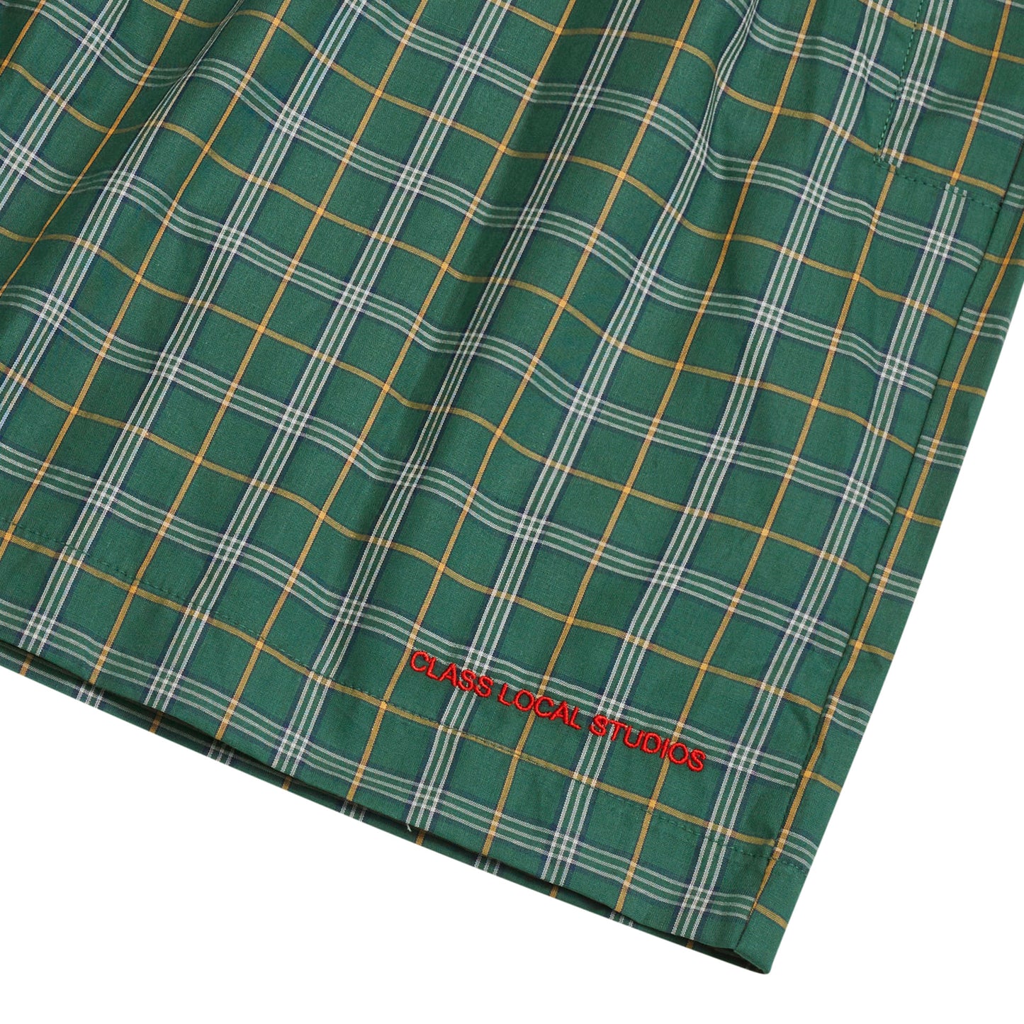 SHORTS "CLASS LOCAL STUDIOS" PLAID GREEN