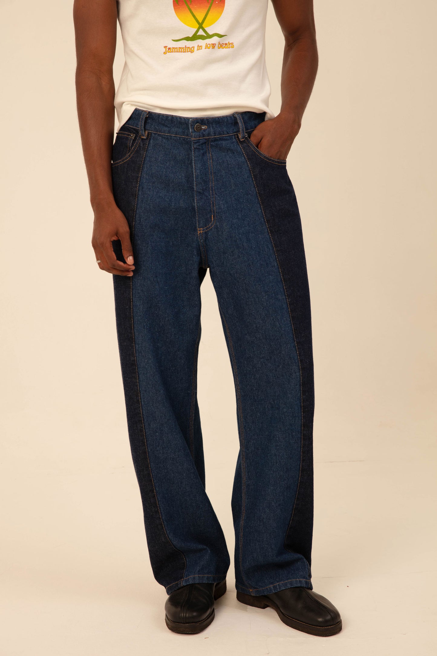 Two Tones Denim Pants