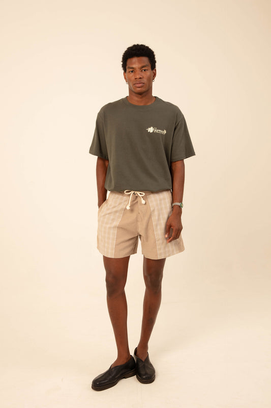 Beige Overlayer Boardshort