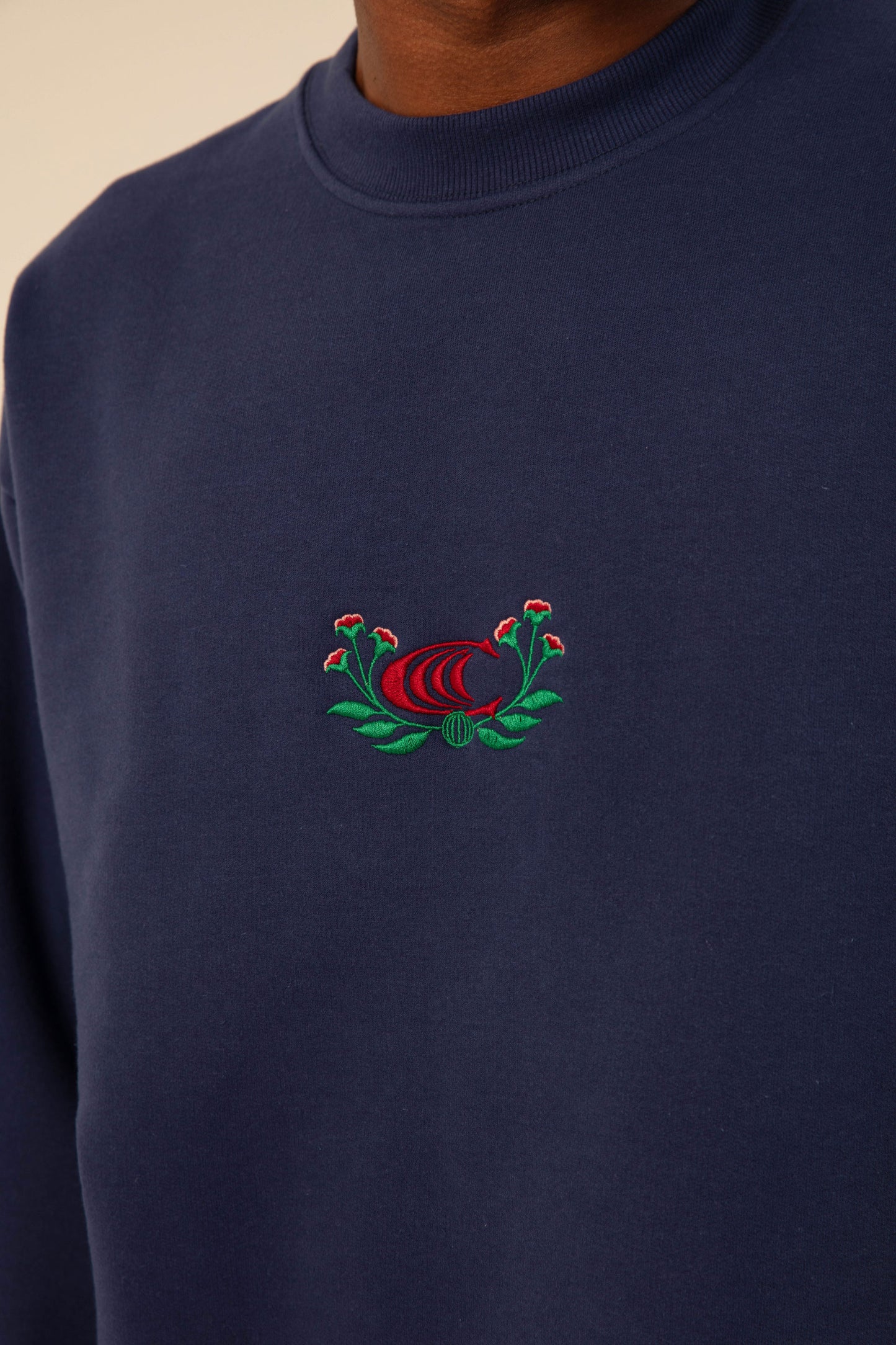 Embroided Navy Sweatshirt