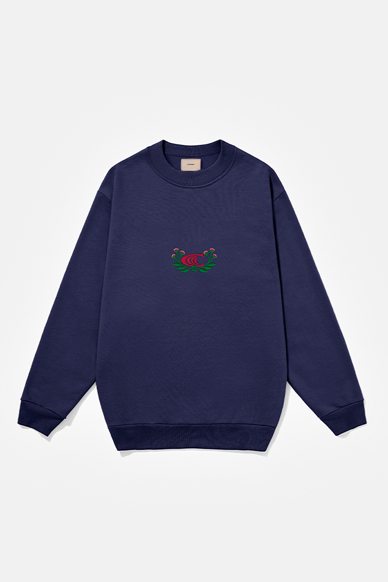 Embroided Navy Sweatshirt