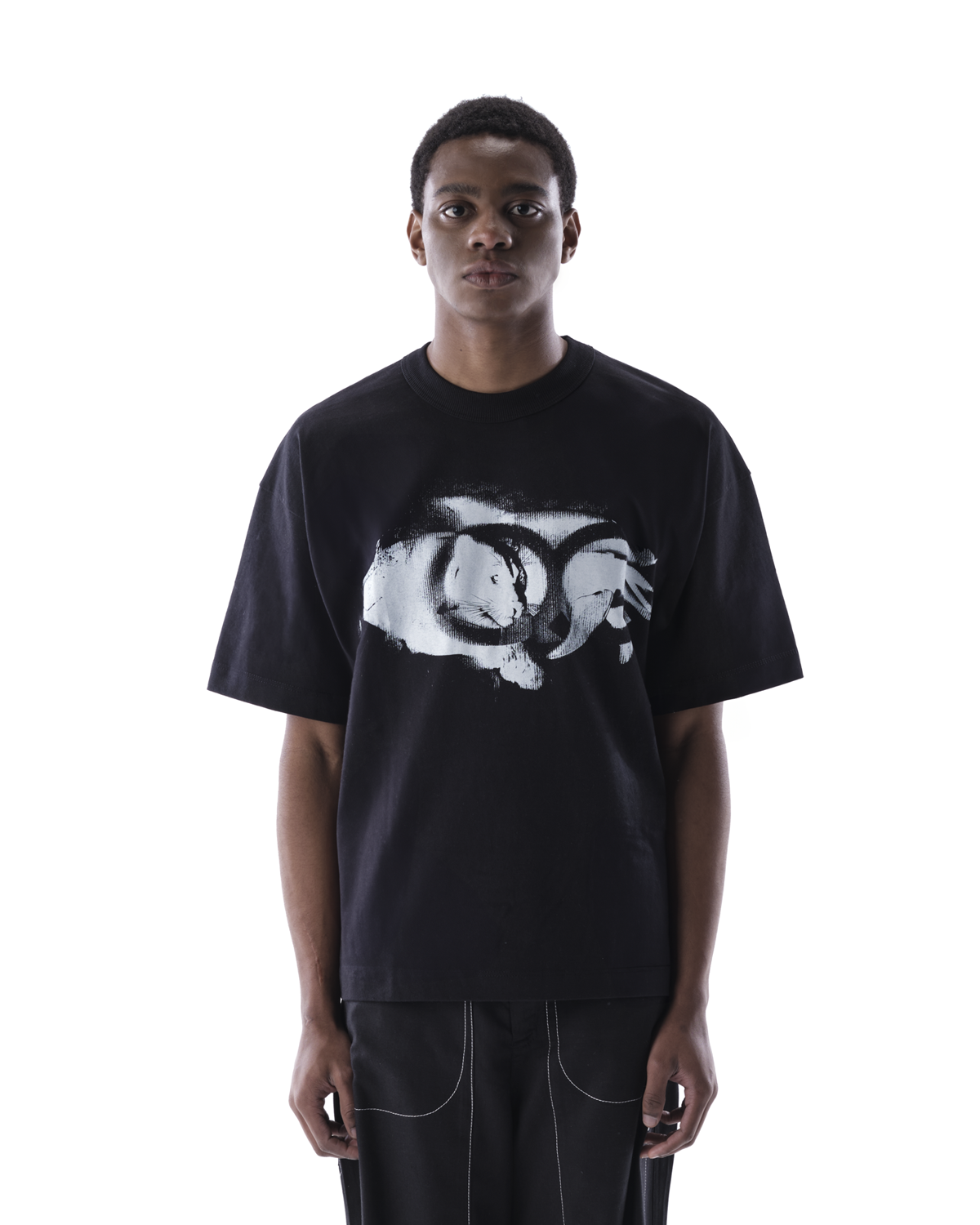 CAMISETA QC ANIMALS BOXY - PRETO