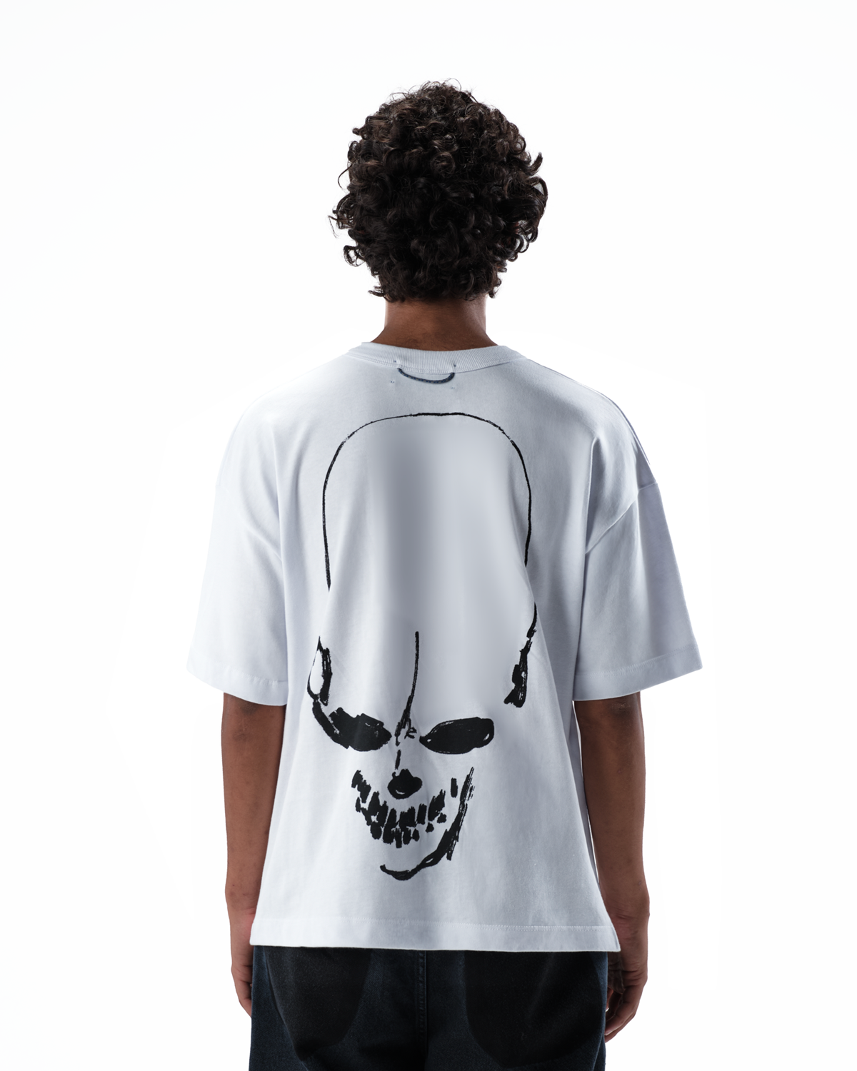 QC SKULL FV WHITE T-SHIRT