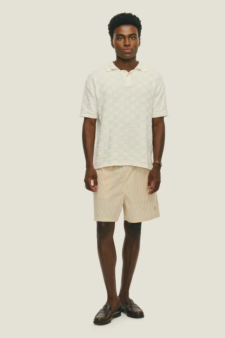 Polo Tricô Checked - Off White