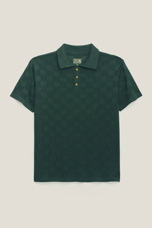 Polo Tricô Checked - Verde