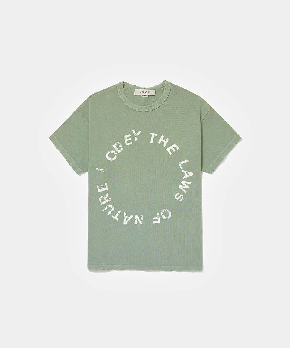 I Obey Fitted Tee - Light Olive