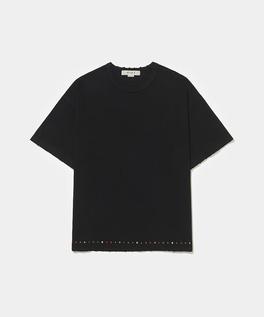 Gems Distressed Tee - Black